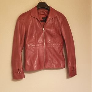 Juliana Collezione red lambskin leather jacket. Made in USA